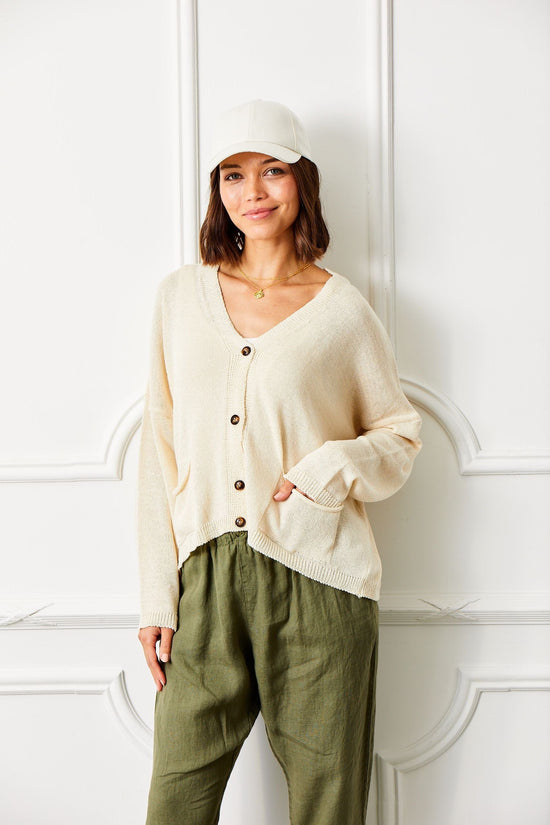 Suzy D Fashion Suzy D Fulton Olive Boyfriend Cardigan