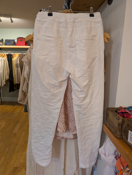 Load image into Gallery viewer, Suzy D Fashion Suzy D London Becca White Diagonal Button Joggers
