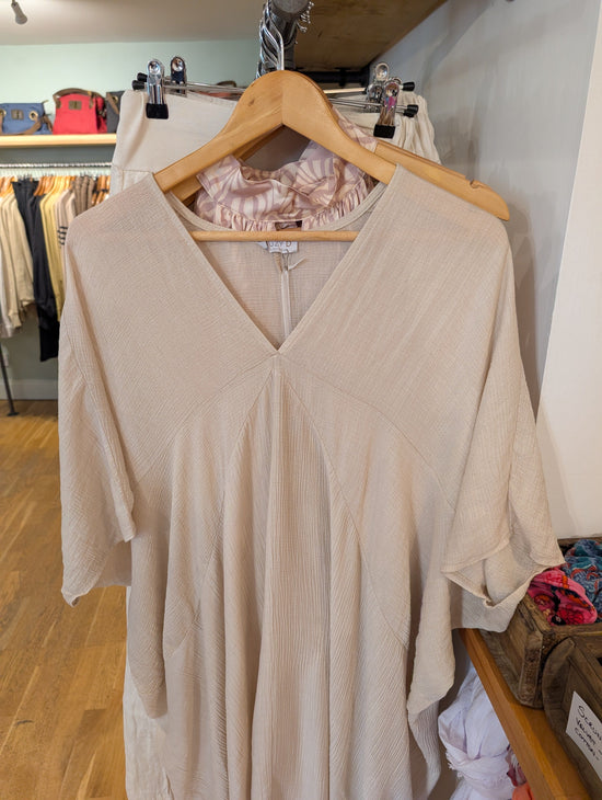 Load image into Gallery viewer, Suzy D Fashion Suzy D London Catalina Gauze Cotton Kaftan Dress Beige
