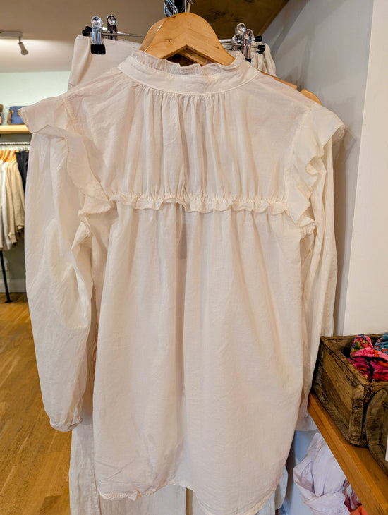 Load image into Gallery viewer, Suzy D Fashion Suzy D London Cosima Frill Front Blouse Cream
