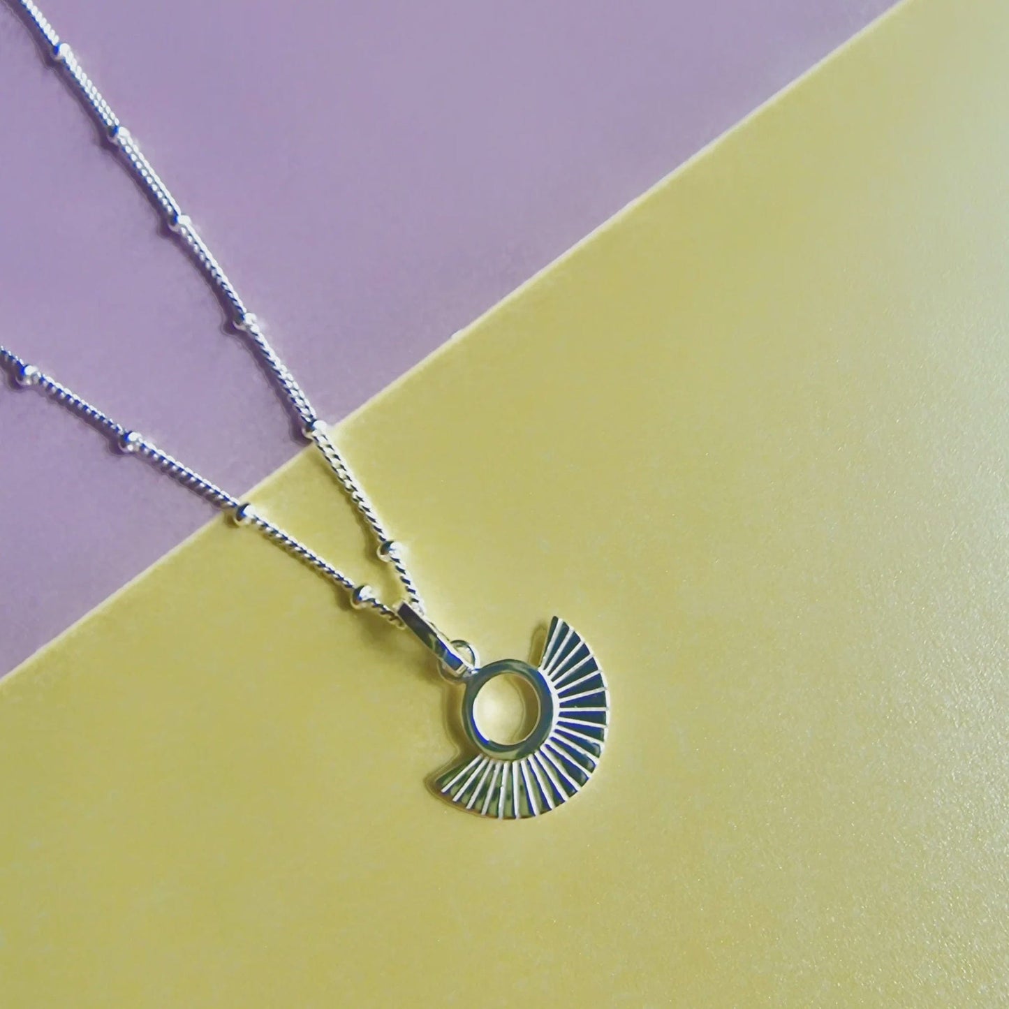 Vurchoo Jewellery Vurchoo Silver Deco Fan Necklace