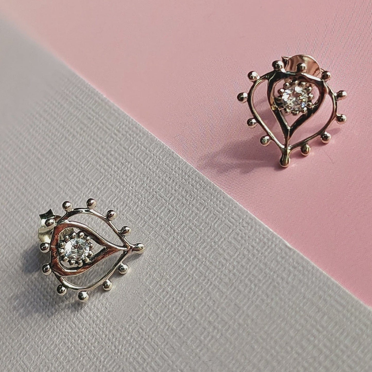 Vurchoo Jewellery Vurchoo Studs of Hope Dotty Heart Sparkle Earrings