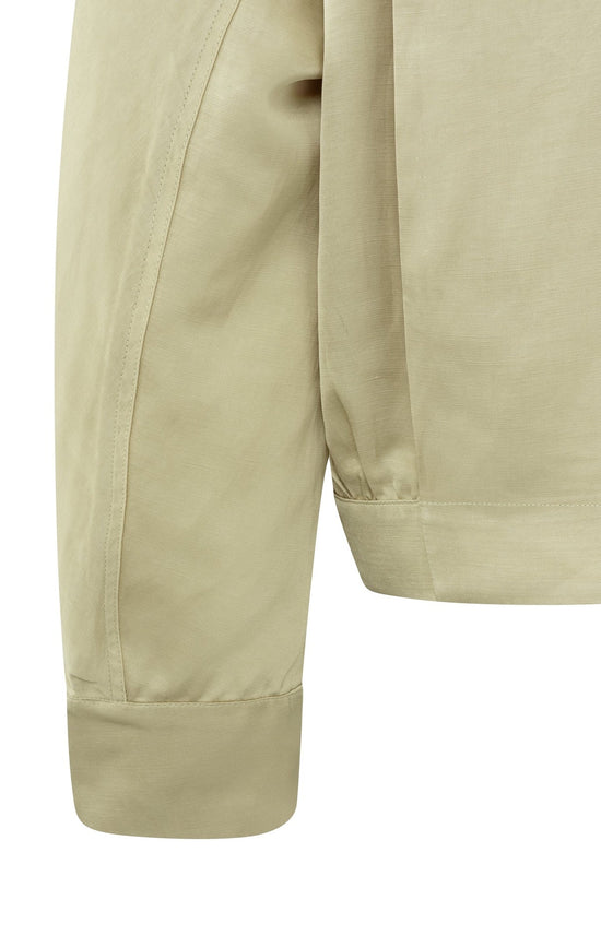 YAYA Fashion 34 Yaya Satin Cropped Blouse Jacket with Pockets