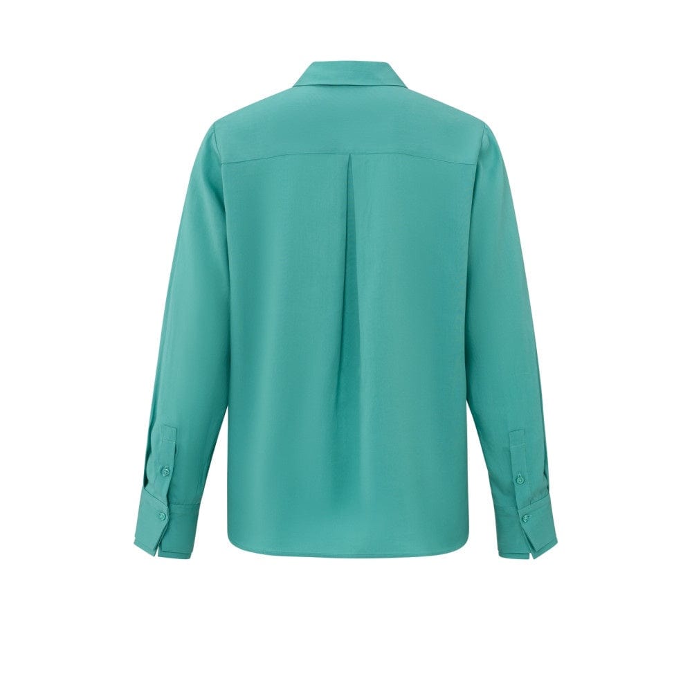 YAYA Fashion Yaya Classic Blouse with Cuff Details Lagoon Blue