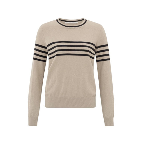 YAYA Fashion Yaya Fine Knitted Stripe Sweater Long Sleeves