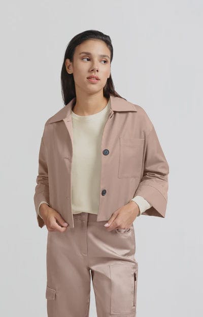 YAYA Fashion Yaya Jacket in Heavy Satin  Dusty Pink