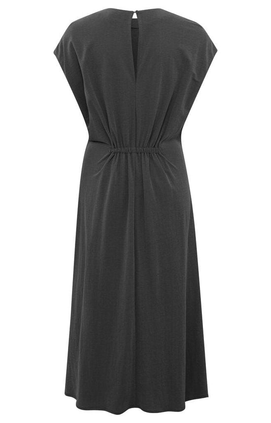 YAYA Fashion Yaya Midi Dress Cap Sleeve Anthracite