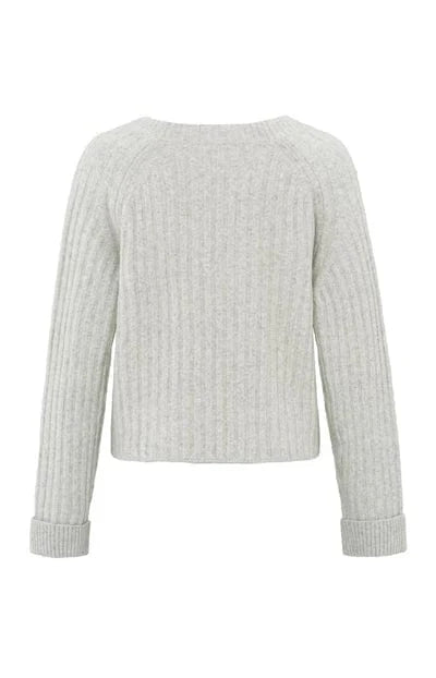 YAYA Fashion Yaya Ribbed Jumper with V-Neck