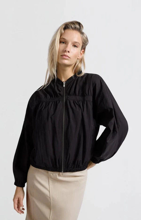 Load image into Gallery viewer, YAYA Fashion Yaya Short Nylon Bomber Jacket Phantom
