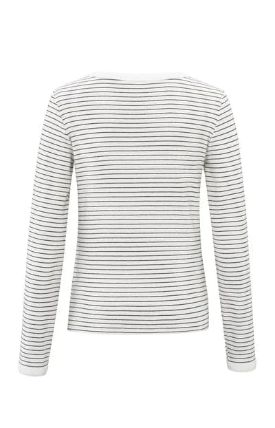 YAYA Fashion Yaya Striped Top with Center Seam