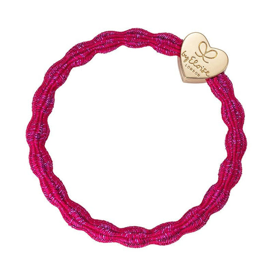 By Eloise Accessories By Eloise Bangle Band | Metallic Gold Heart Fuchsia