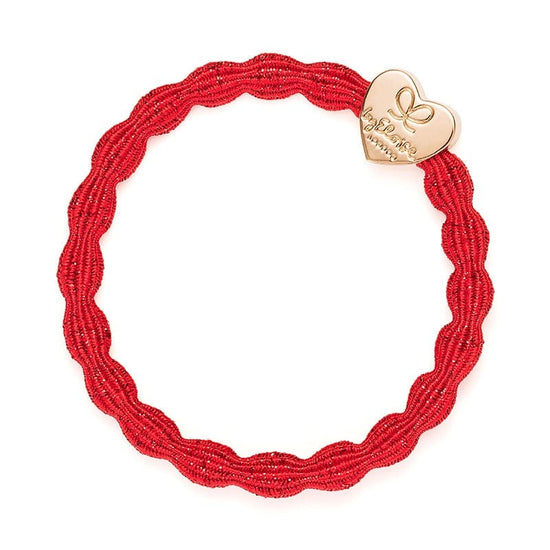 By Eloise Accessories By Eloise Bangle Band | Metallic Gold Heart | Red