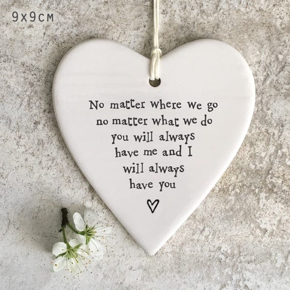 East of India Homewares East of India Porcelain Heart No Matter Where