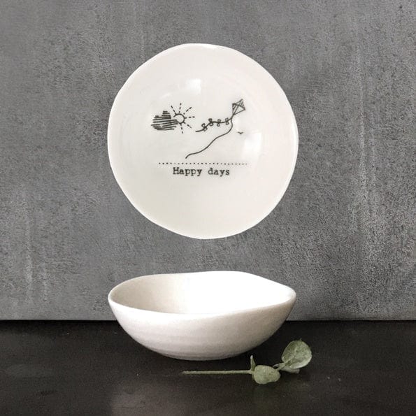 East of India homewares East of India Porcelain Sm Wobbly Bowl Happy Days