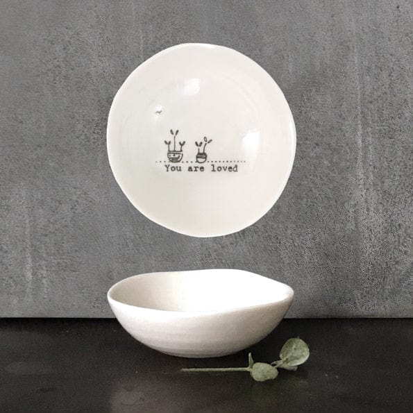 East of India homewares East of India Porcelain Sm Wobbly Bowl You Are Loved