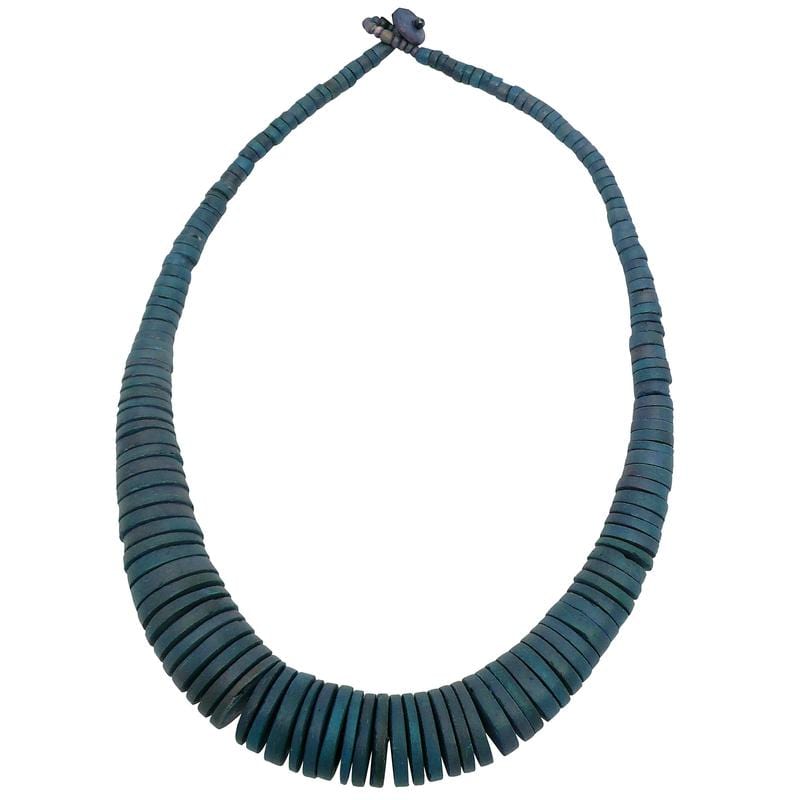 Lotusfeet Default Lotusfeet Coconut Shell Beaded Necklace Denim