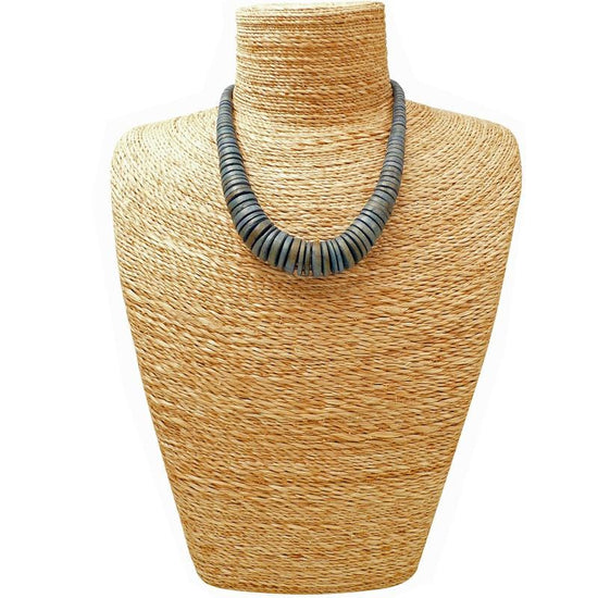 Lotusfeet Default Lotusfeet Coconut Shell Beaded Necklace Denim