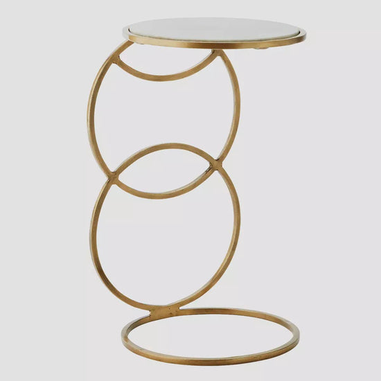 Madam Stoltz Homewares Madam Stoltz Console Table White Brass