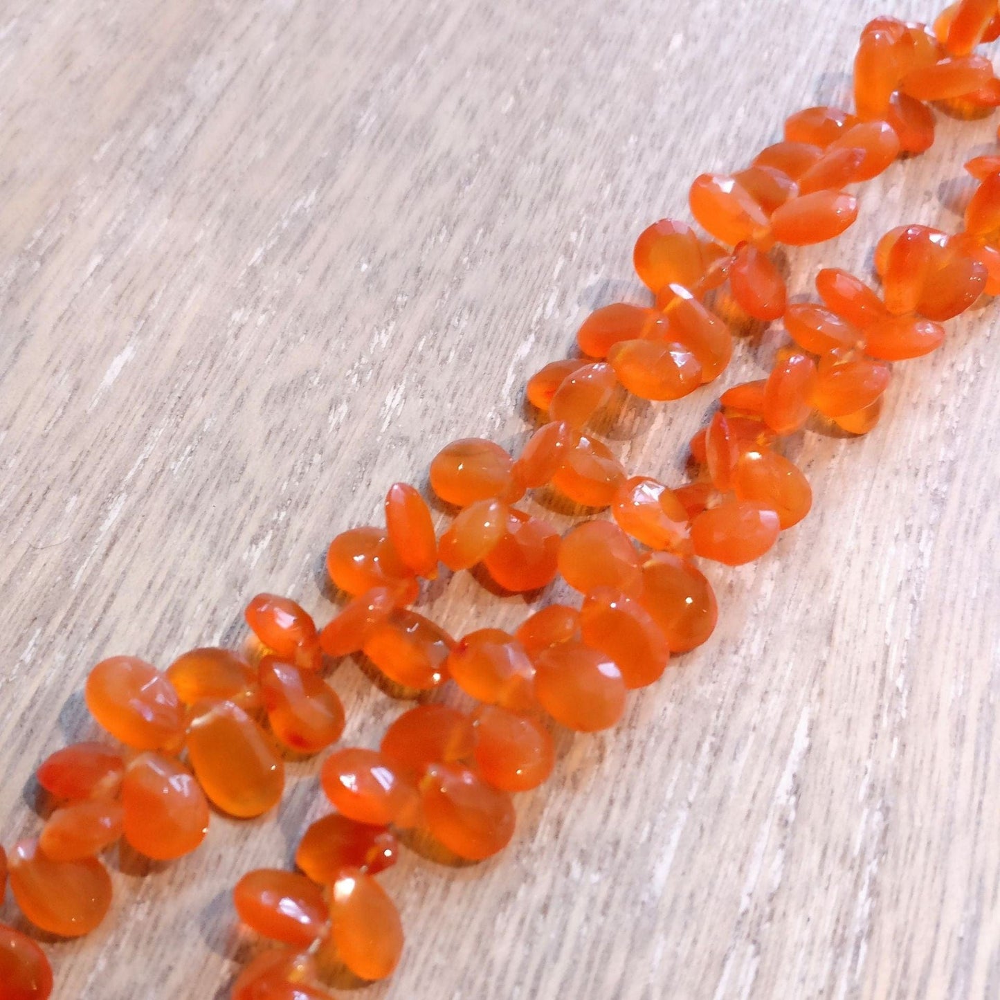 Precious Sparkle Carnelian Faceted Pear Briolettes (Set of 5)