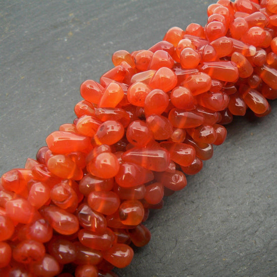 precious sparkle Carnelian Side Drilled Drop Beads 15" Strand