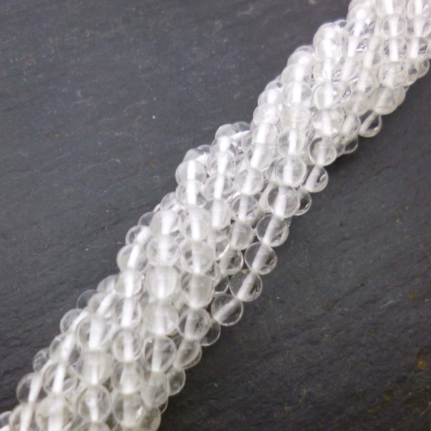 precious sparkle Crystal Quartz 4mm Round Beads 15" Strand