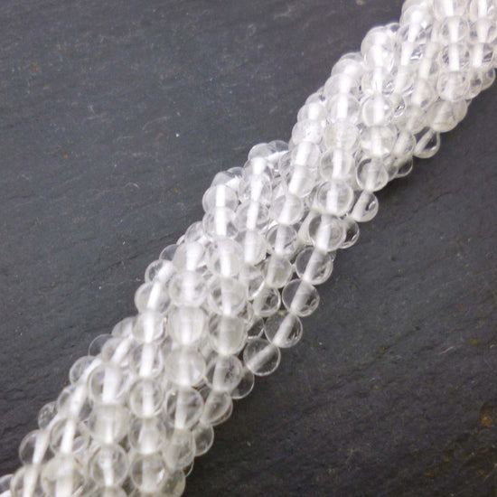 precious sparkle Crystal Quartz 4mm Round Beads 15" Strand