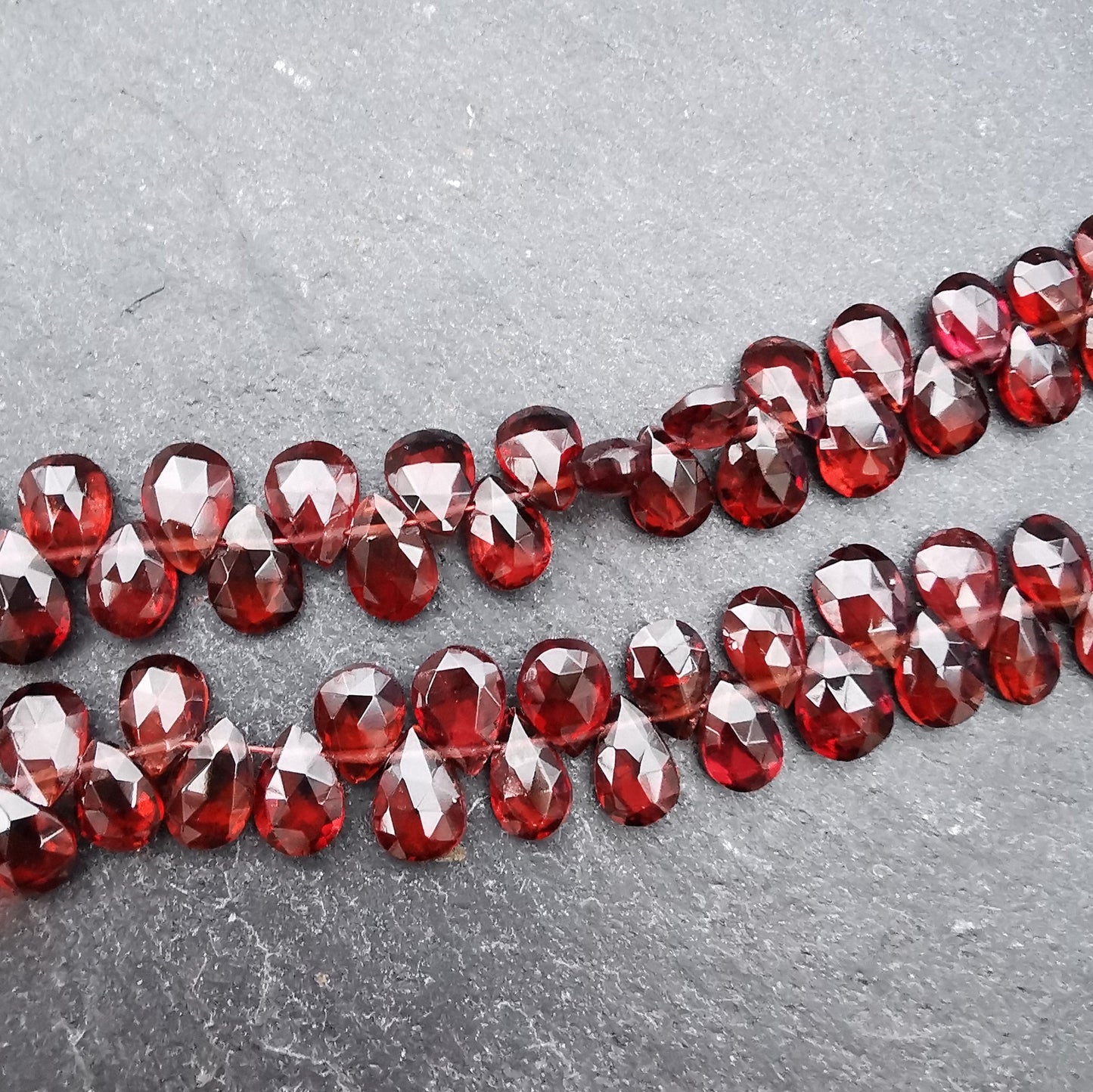 precious sparkle Semi Precious Beads Garnet Faceted Pear Briolette Beads AA Grade (Set of 5)